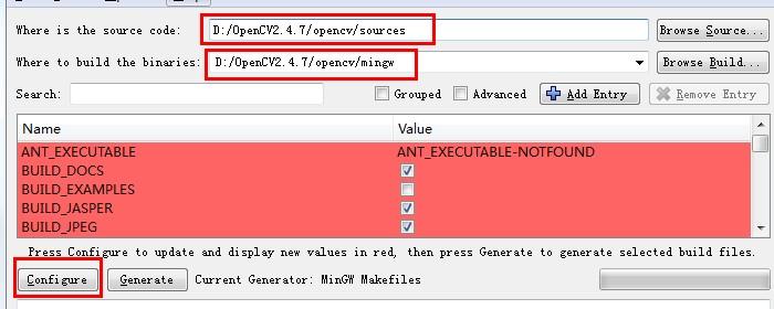 Eclipse CDT MinGW OpenCV 2.x 配置