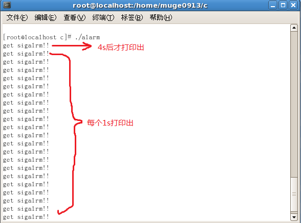 Linux下C编程：alarm