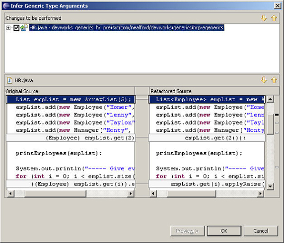 Eclipse V3.1中的Java泛型支持