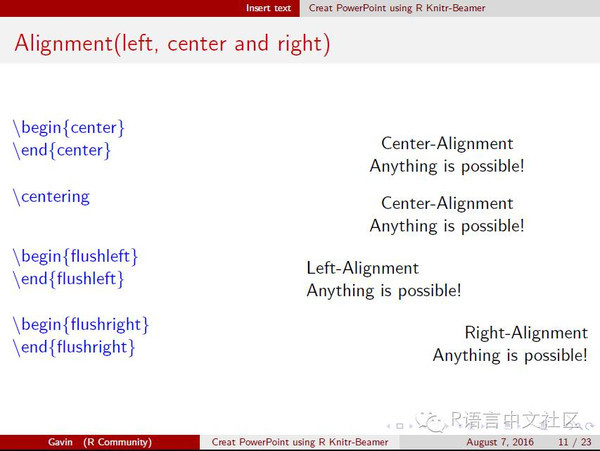 Create PowerPoint using R Knitr