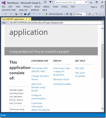 创建的 ASP.NET MVC 项目