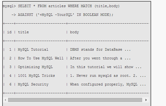 mysql如何利用布尔搜索实现全文搜索？_数据库_mysql全文搜索_课课家