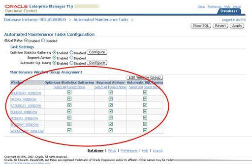 关于Oracle 11g R1中的自动数据库维护任务管理的讲解